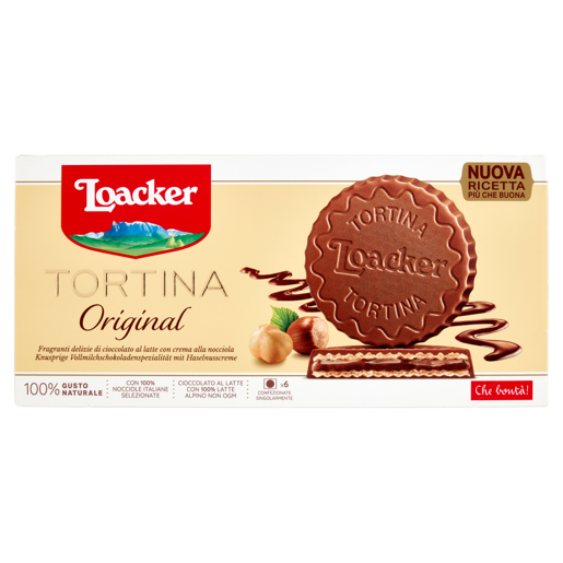 Loacker Tortina Original wafle w mlecznej czekoladzie 6 sztuk 125g